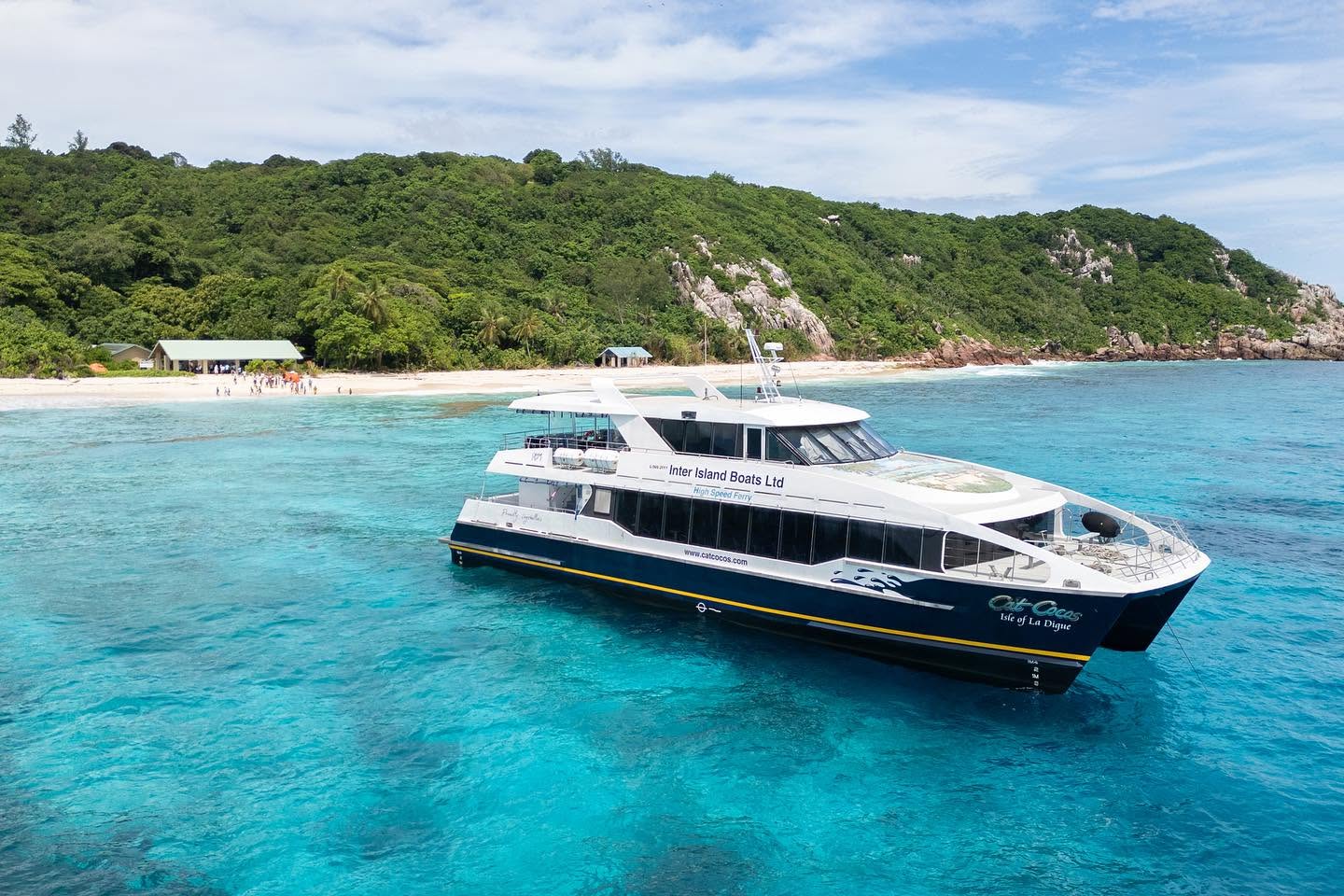Cat Cocos ferry passengers enjoying the Indian Ocean crossing