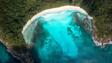 Anse Cocos coast, La Digue, Seychelles